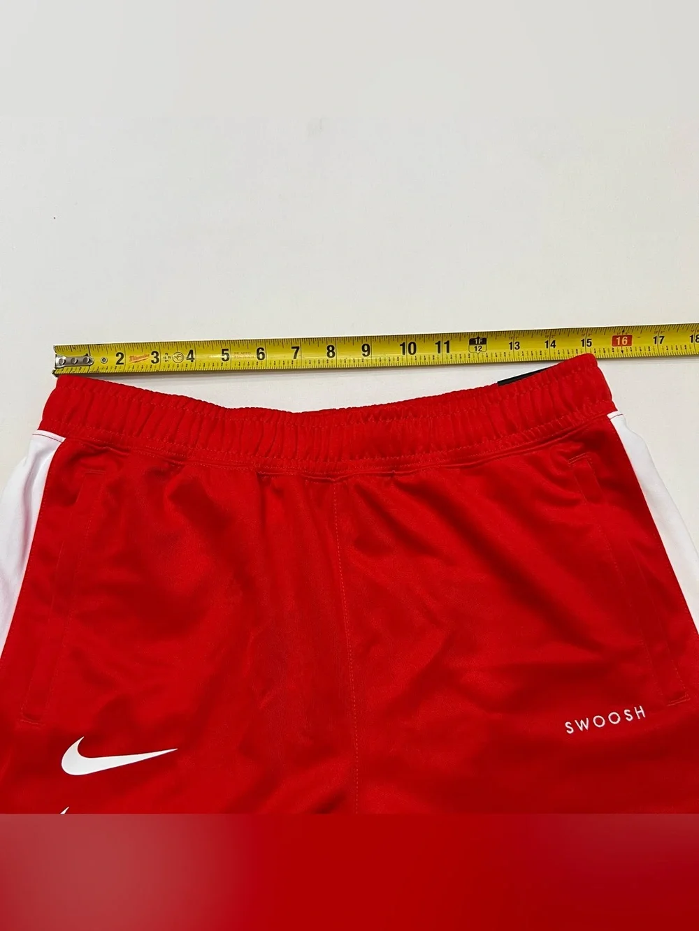 Nike Sportswear Double Swoosh Shorts Sz M NWT Red/White Standard Fit Above Knee